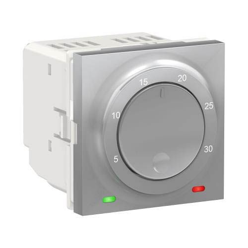 Термостат кімнатний, вбуд.датчик 8А алюміній, Unica New, Schneider Electric