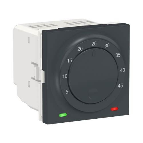 Термостат теплої підлоги 10А антрацит, Unica New, Schneider Electric