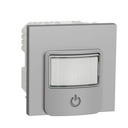 Датчик руху з вимикачем 10 A алюміній, Unica New,Schneider Electric
