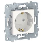 Розетка із заземленням та шторками 16а гвинтові зажими білий, Schneider Electric
