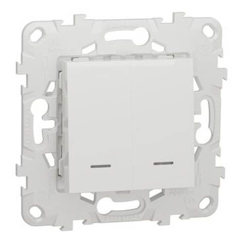 Вимикач 2-кл. з підсв.2 х сх.1а 10А білий, Schneider Electric