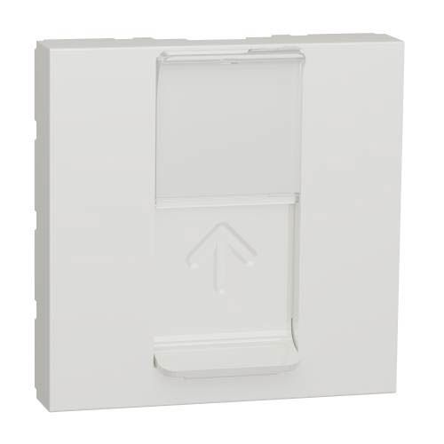 RJ45 накладка 2 модулі білий, Unica New, Schneider Electric