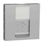 RJ45 накладка 2 модулі алюміній, Unica New, Schneider Electric