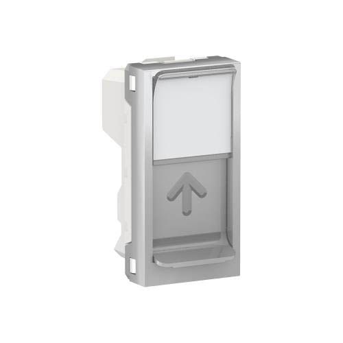 Центр плата RJ45Keystone/Systimax 1 модуль, алюміній, Unica New, Schneider Electric