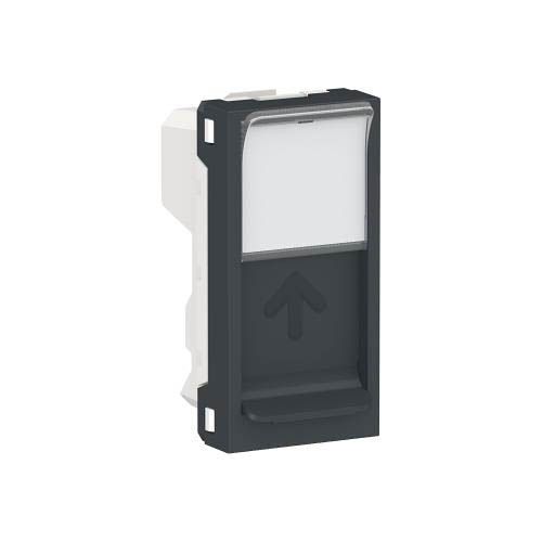 Центр плата RJ45Keystone/Systimax 1 модуль антрацит, Unica New, Schneider Electric
