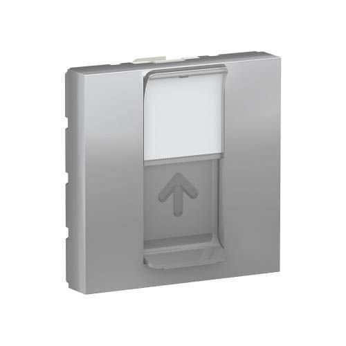 Центр плата RJ45Keystone/Systimax 2 модулі алюміній, Unica New, Schneider Electric