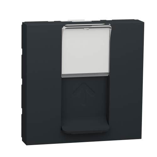 Центр плата RJ45 Keystone/Systimax 2 модулі антрацит, Unica New, Schneider Electric