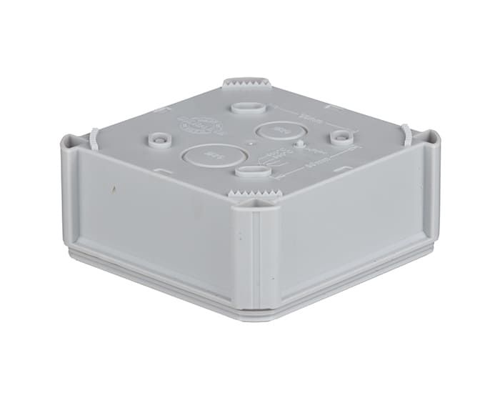 Коробка розподільча зовнішня UNIKA PLANK поліпропілен самозатух.850°С IP55 100х100х50мм з суціл.стінками IB603
