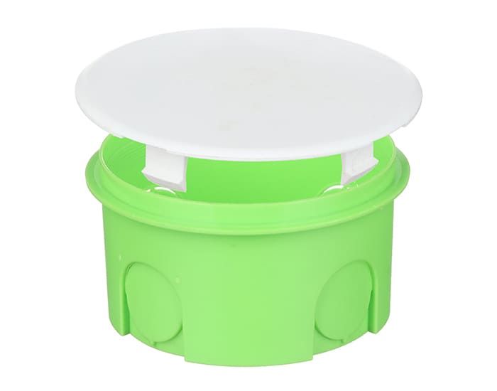 Коробка розподільча д.70x40мм д/бетону з кришкою UNIKA PLANK MB101 поліпропілен 850°С самозатухаюча