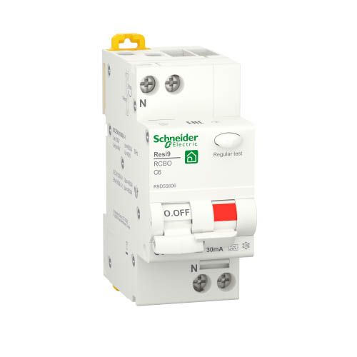 Диференційний автоматичний вимикач RESI9 6А 30мA 1P+N 6кA С А, Schneider Electric