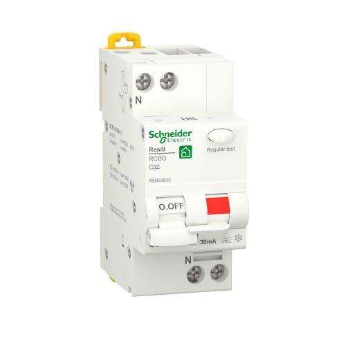 Диференційний автоматичний вимикач RESI9 32А 30мA 1P+N 6кA С А, Schneider Electric