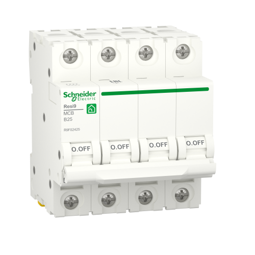 Автоматичний вимикач Schneider Electric RESI9 25А 4P B 6кА (R9F02425)