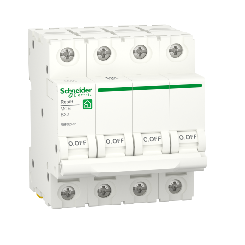 Автоматичний вимикач Schneider Electric RESI9 32А 4P B 6кА (R9F02432)