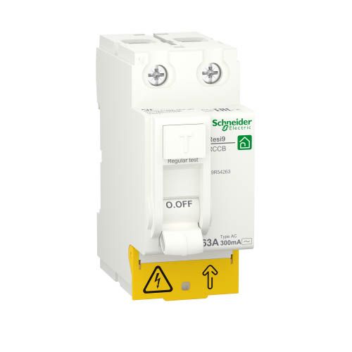 Диференційний вимикач (ПЗВ) RESI9 2P 63A 300mA АС, Schneider Electric