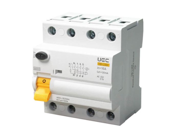 Пристрій захисного відключення SB-L9M 4P 16A  30mA Tип AC  6kA UEC