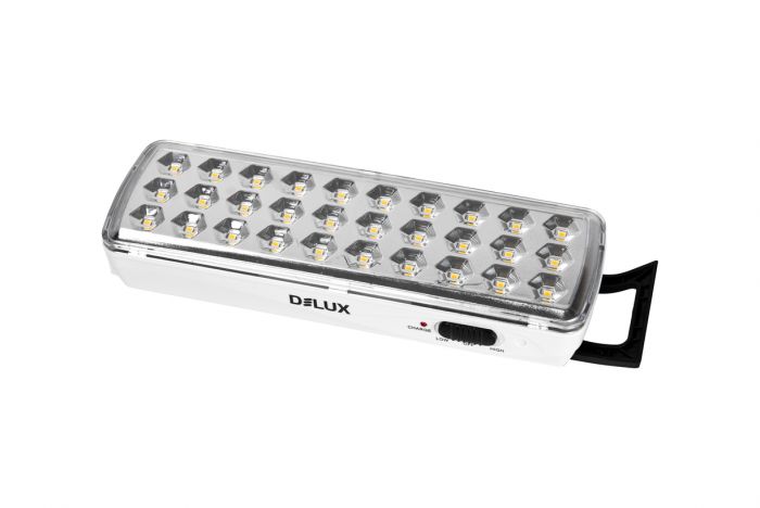 Світильник аварійний REL-501LED (3.7V1,2Ah) 30 LED 2Вт 202x68x40 акумуляторний, DeLux