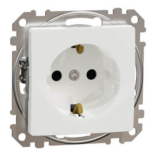 Розетка із з/к зі шторками SE Sedna Design білий, Schneider Electric
