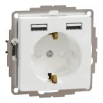 Розетка з заземленням + 2 USB тип А SE Sedna Design білий, Schneider Electric
