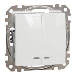 Вимикач з підсвіткою 2-кл. Sedna Design білий, Schneider Electric