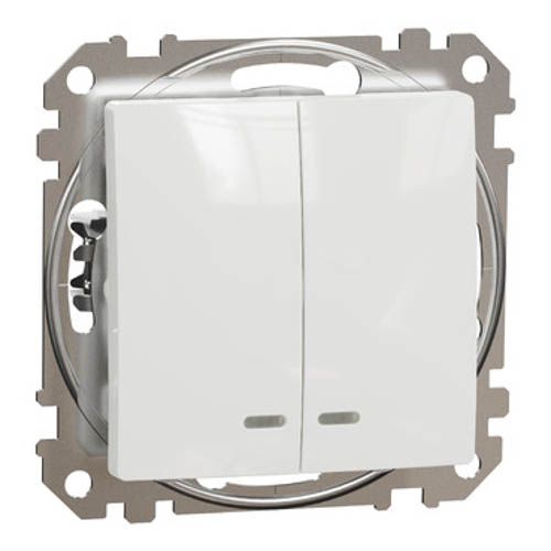 Вимикач з підсвіткою 2-кл. Sedna Design білий, Schneider Electric