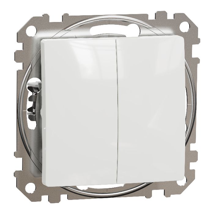 Кнопковий 2-кл вимикач 10A Sedna Design білий, Schneider Electric