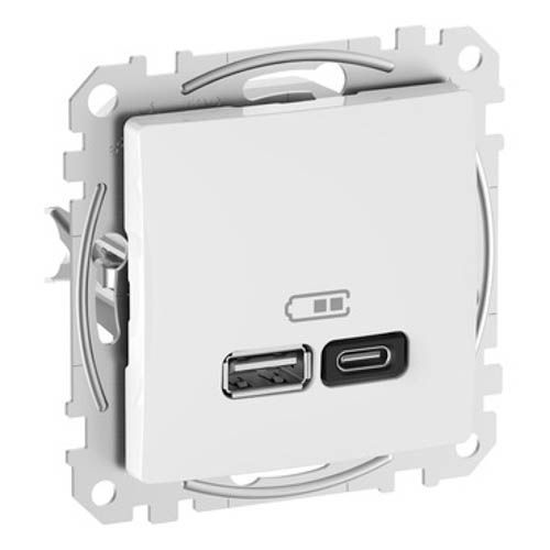 Розетка USB тип A+C (45 Вт) SE Sedna Design білий, Schneider Electric