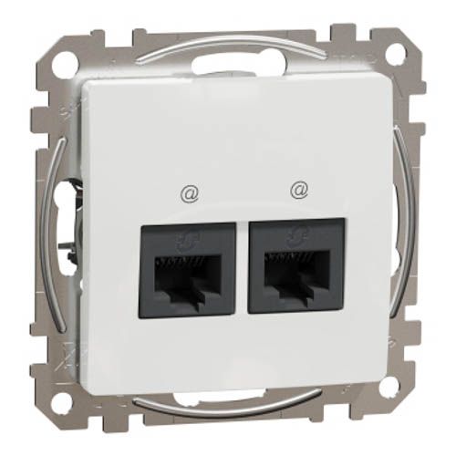 Комп'ютерна розетка 2-а. RJ45 кат. 5е UTP SE Sedna Design білий, Schneider Electric