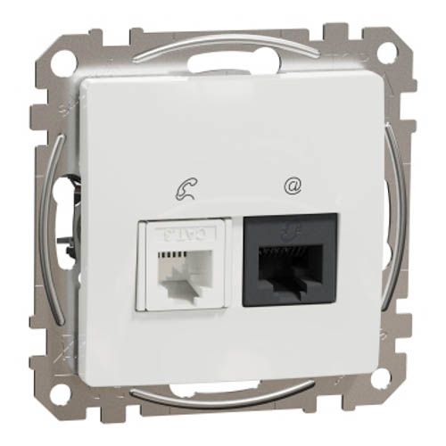 Розетка телекомунікаційна RJ45+RJ11 6UTP Sedna Design білий, Schneider Electric