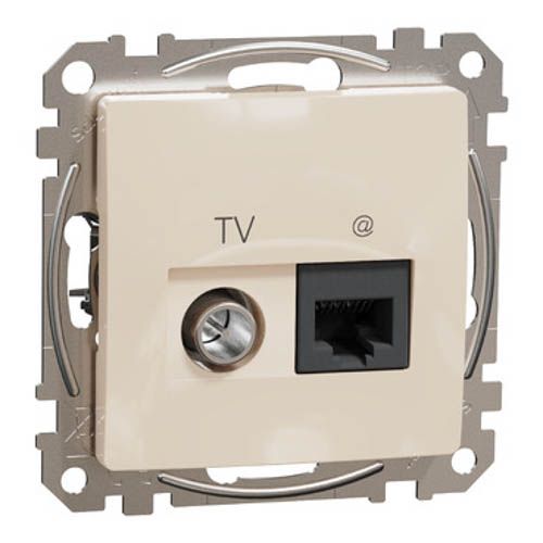 Розетка RJ45 категорія 6 UTP -TV SE Sedna Design бежевий, Schneider Electric