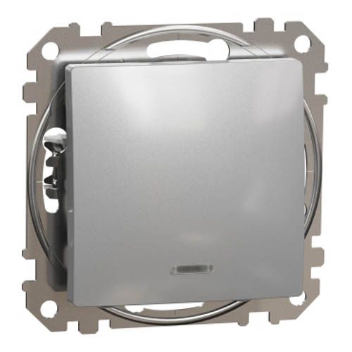 Перемикач з підсвіткою 1-кл. Sedna Design алюміній, Schneider Electric