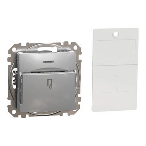 Картковий вимикач 10А, Sedna Design алюміній, Schneider Electric