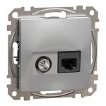 Розетка RJ45 категорія 6 UTP -TV SE Sedna Design алюміній, Schneider Electric