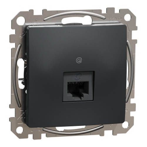 Комп'ютерна розетка RJ45 кат. 5е UTP SE Sedna Design чорний, Schneider Electric
