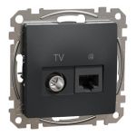 Розетка RJ45 категорія 6 UTP -TV SE Sedna Design чорний, Schneider Electric