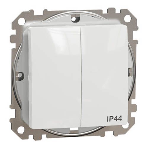 Двоклавішний вимикач IP44 Білий Sedna Design, Schneider Electric