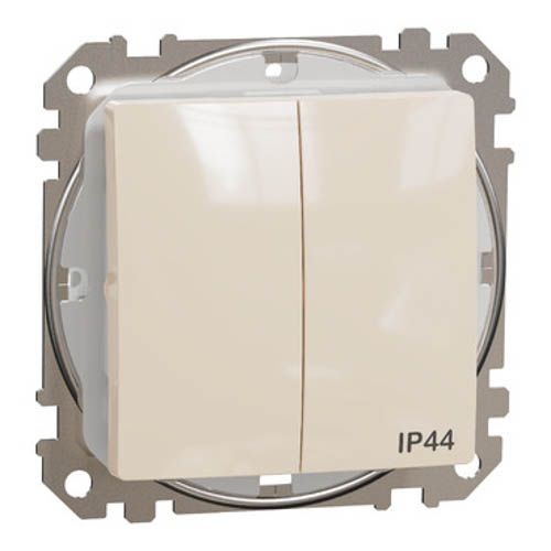 Двоклавішний вимикач IP44 Бежевий Sedna Design, Schneider Electric