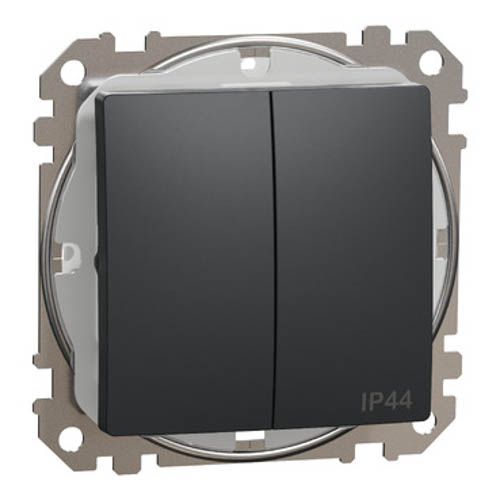 Двоклавішний вимикач IP44 Чорний Sedna Design, Schneider Electric