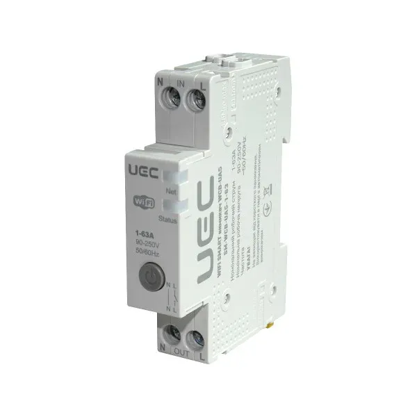 WIFI SMART вимикач WCB-UA5 на DIN-рейку 1p 63A, UEC