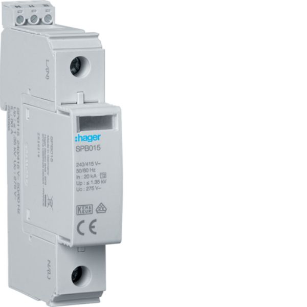 Розрядник (ПЗІП) T2 1P змінний 40kA TNC з індикацією +дод.контакт, Hager