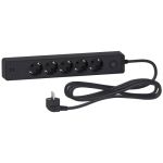 Подовжувач 5 місць з заземл.+2*USB чорн. 3 м, Schneider Electric