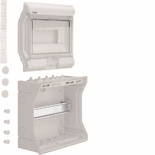Щит розподільчий на 10 модулів, з/у з прозорими дверцятами, IP65, VECTOR, Hager