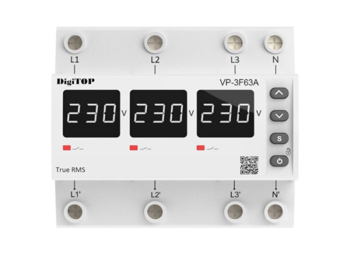 Реле контролю напруги VP-3F63A M6W трифазне 63А, DigiTOP