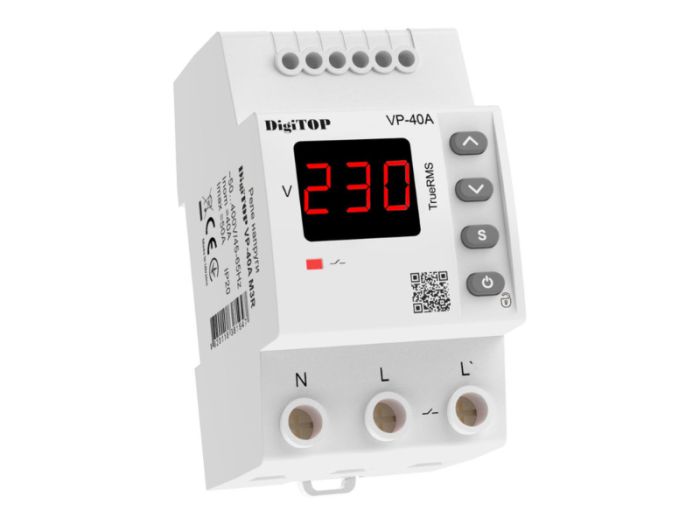 Реле контролю напруги VP-40A M3R однофазне 40А, DigiTOP
