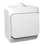 Вимикач одноклавішний, "Cedar Plus", IP44  білий ,  Schneider Electric