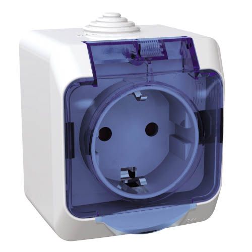 Розетка з прозорою захисною кришкою cedar plus, ip44, білий, Schneider Electric