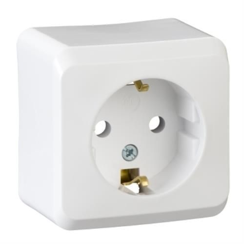 Розетка із заземленням з шторками, prima білий, Schneider Electric