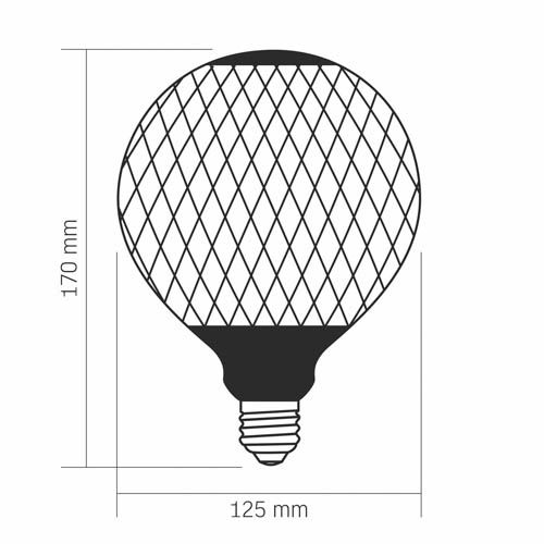 Лампа світлодіодна Filament VL-DG125BP 6Вт E27 1800К Black Magician net, Videx