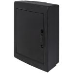Корпус пластиковий на 24 модулів e.plbox.pro.n.24b.black навісний, чорний з непрозорими дверцятами IP40