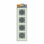 Рамка зелене скло на 4 місця горизонтальна BINERA, Videx