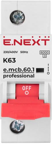 Автоматичний вимикач E.Next e.mcb.pro.60.1.K 63А 1P K 6кА (p0430001)